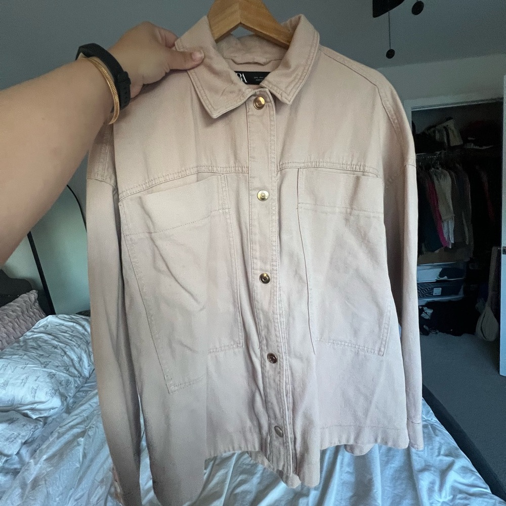 Zara pink denim jacket